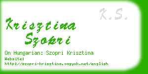 krisztina szopri business card